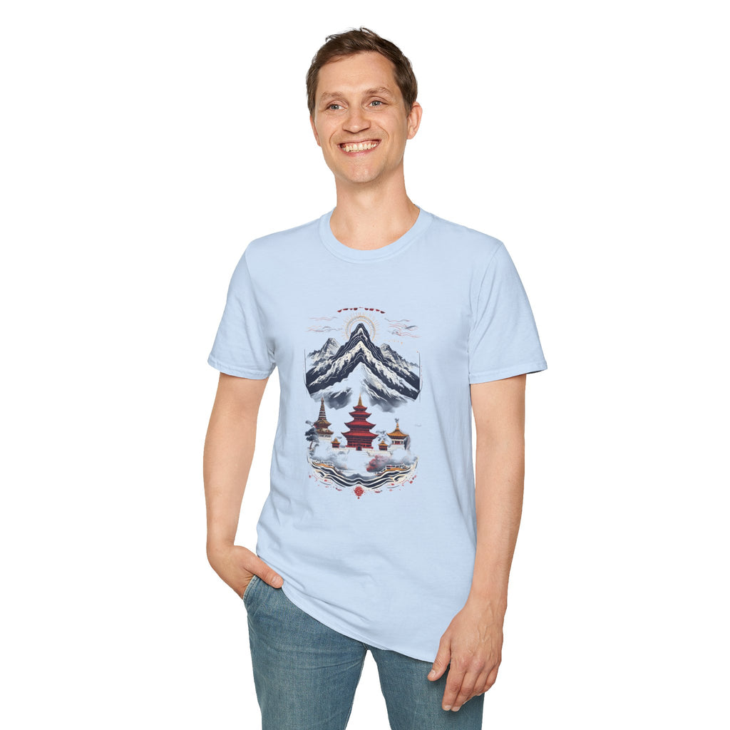 Asian Landscape T-Shirt — Mountain Pagoda Scenic Tee