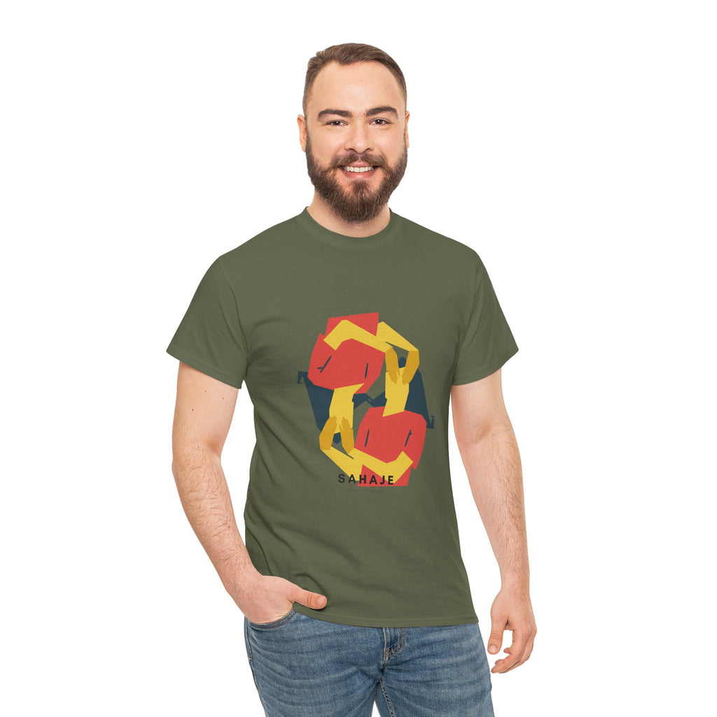 Geometric Fox Tee — Stylized Red & Yellow Fox Illustration T-Shirt