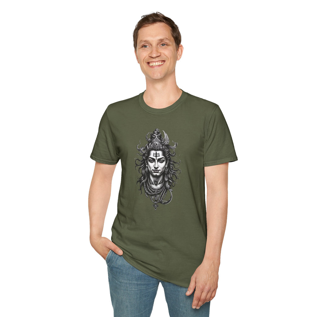 Shiva Portrait T‑Shirt — Hindu Deity Graphic Tee (Meditation, Yoga & Spiritual Wear)