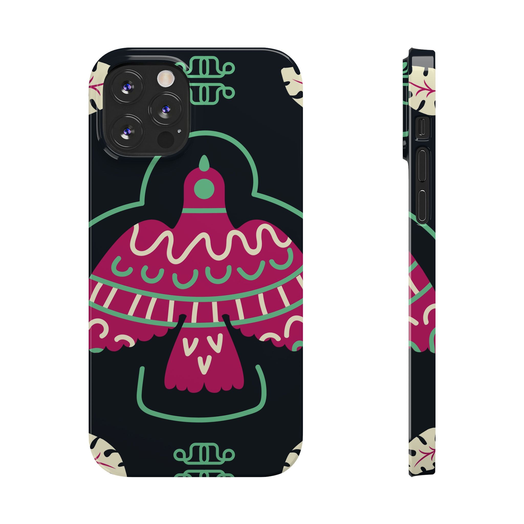 Colorful Bird Slim Phone Case, Bohemian Style Phone Cover, Gift for Nature Lovers, Unique Bird Design, Trendy Mobile Accessory