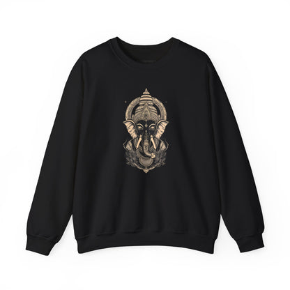 Elephant Mandala Crewneck Sweatshirt — Spiritual Indian-Inspired Graphic