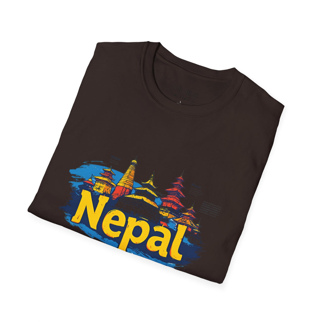 Nepal Temple Skyline T-Shirt – Nepali Cultural Heritage Graphic Tee, Travel & Spiritual Design