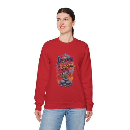 Dream Big Crewneck Sweatshirt — "Dream, Design, Draw" Inspirational Graphic