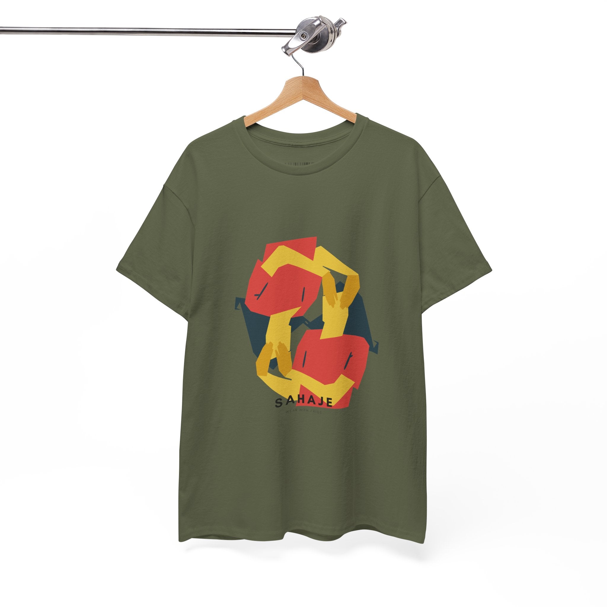 Geometric Fox Tee — Stylized Red & Yellow Fox Illustration T-Shirt