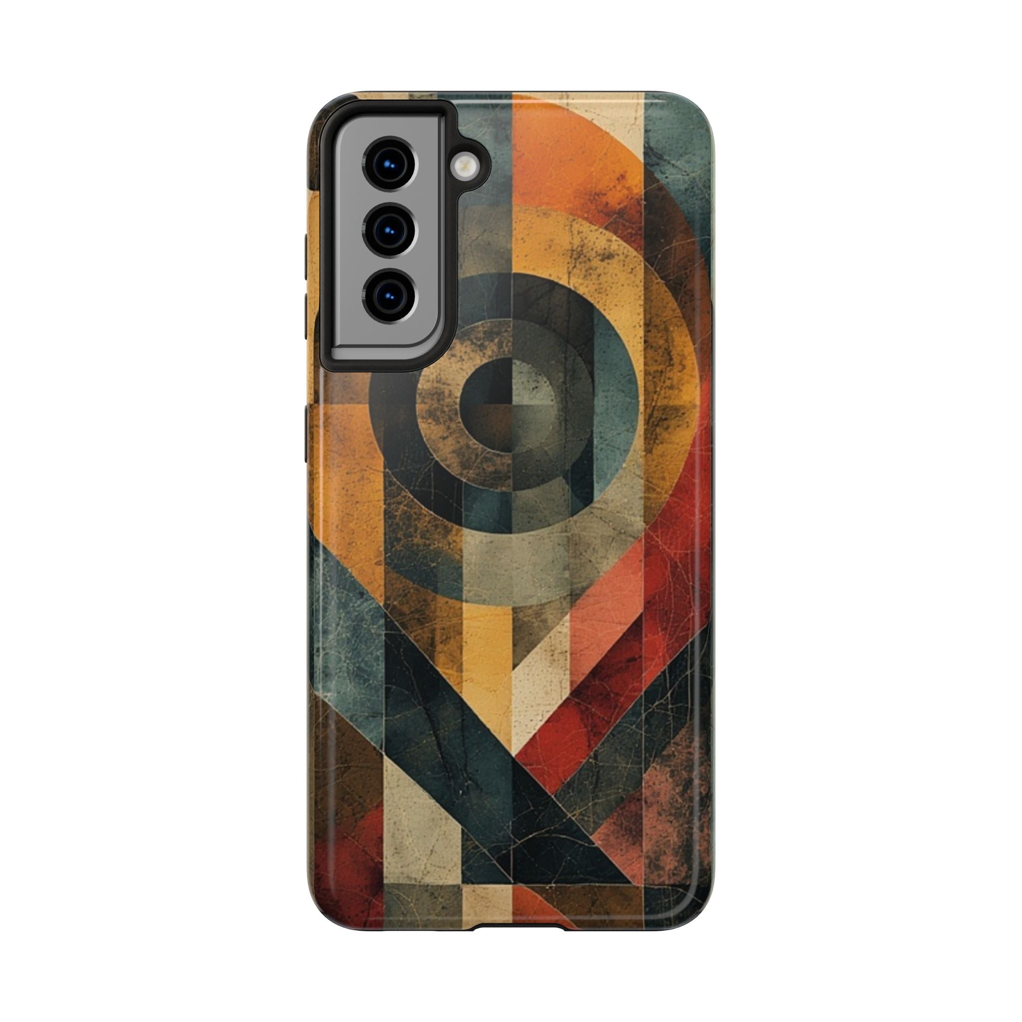 Retro Geometric Tough Phone Case — Vintage Target Circle Design