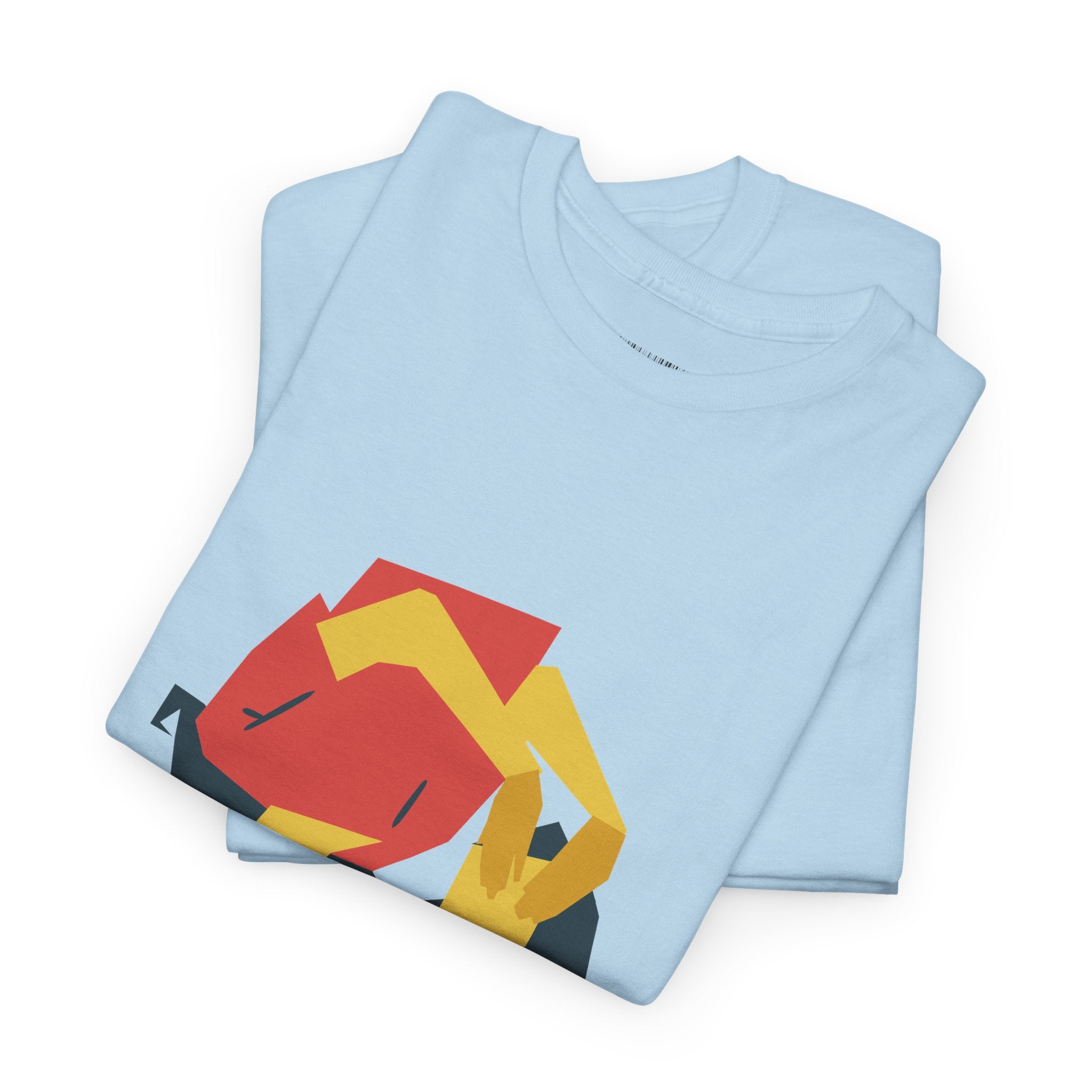 Geometric Fox Tee — Stylized Red & Yellow Fox Illustration T-Shirt
