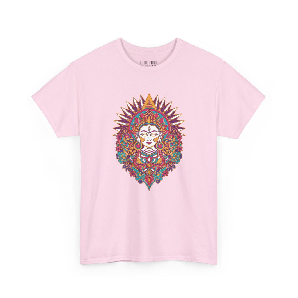 Spiritual Goddess Sun Mandala Tee — Colorful Boho Yoga T‑Shirt