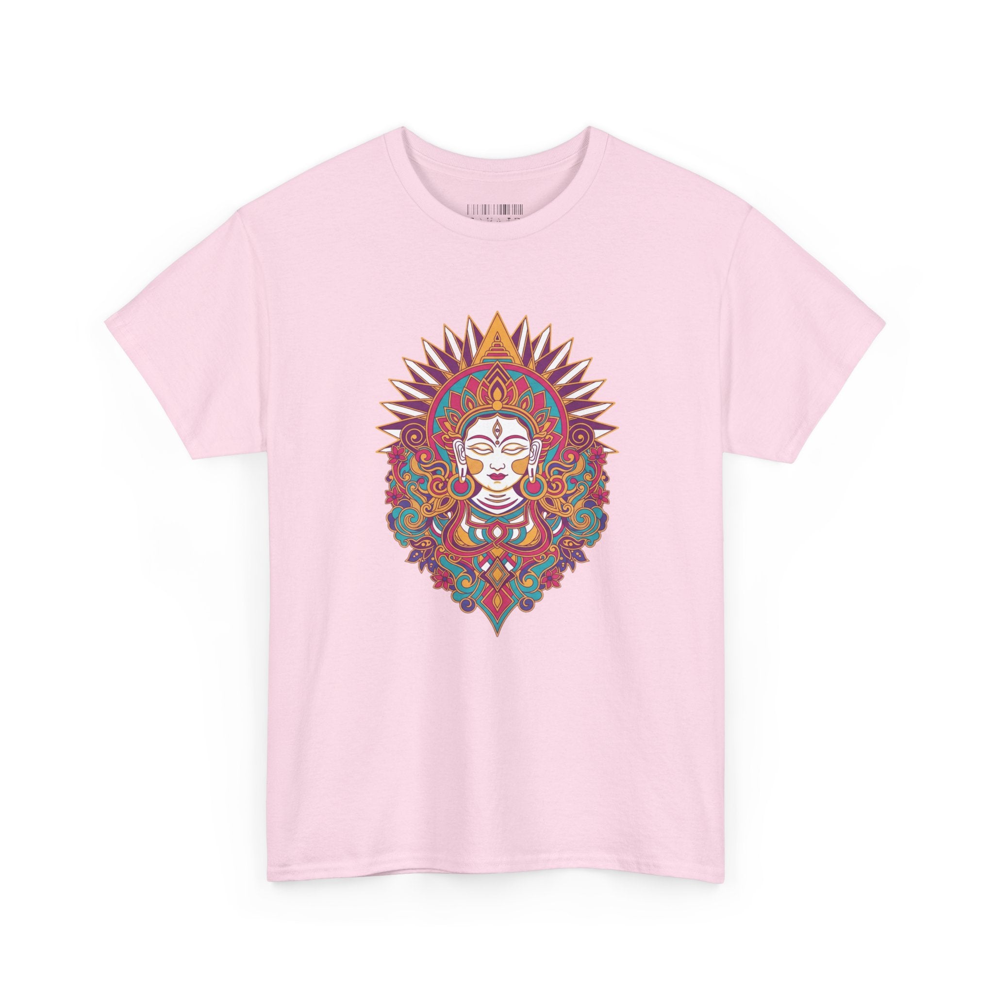 Spiritual Goddess Sun Mandala Tee — Colorful Boho Yoga T‑Shirt
