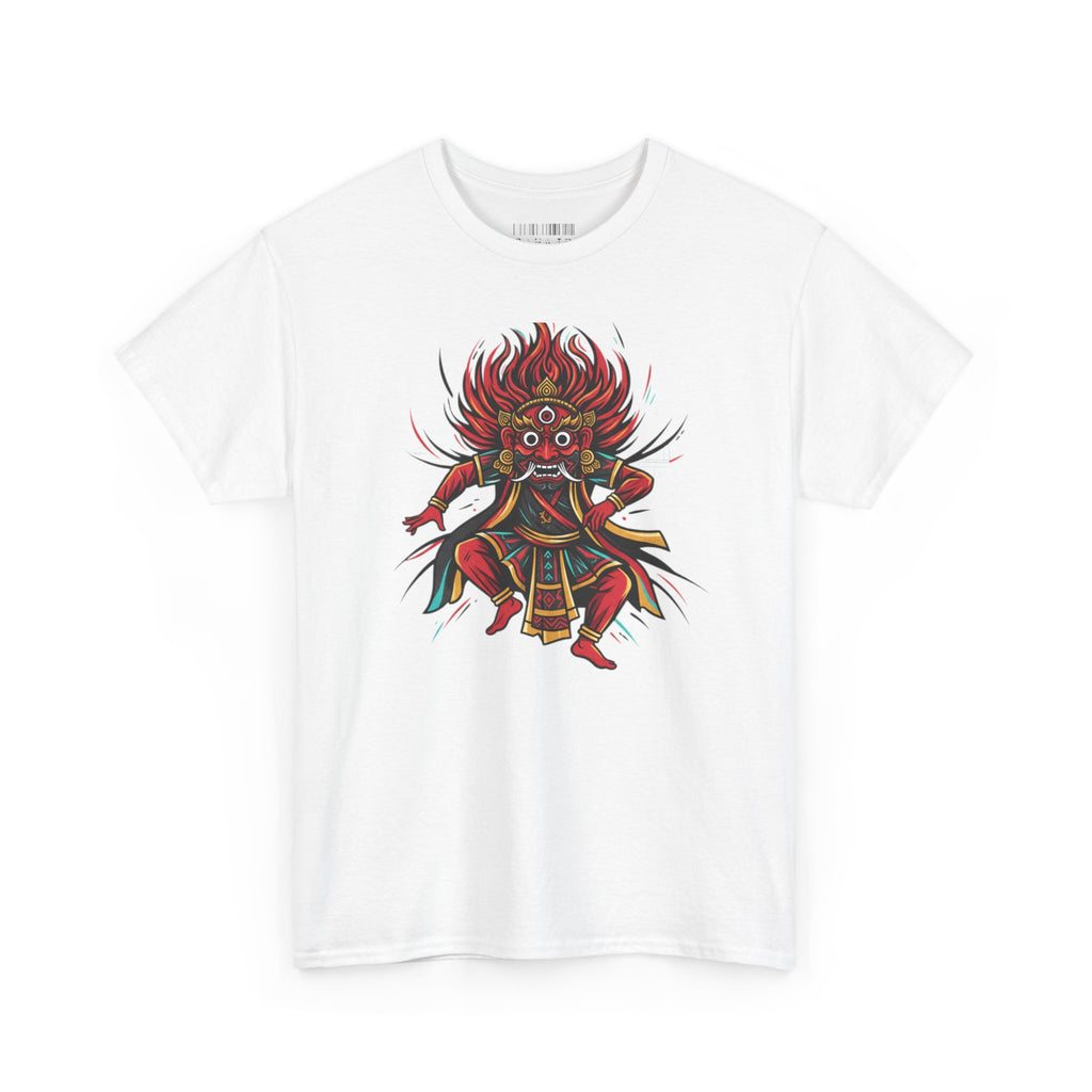 T-Shirt — Fierce Red Oni Demon Graphic Tee (Mythic Japanese Mask Design)