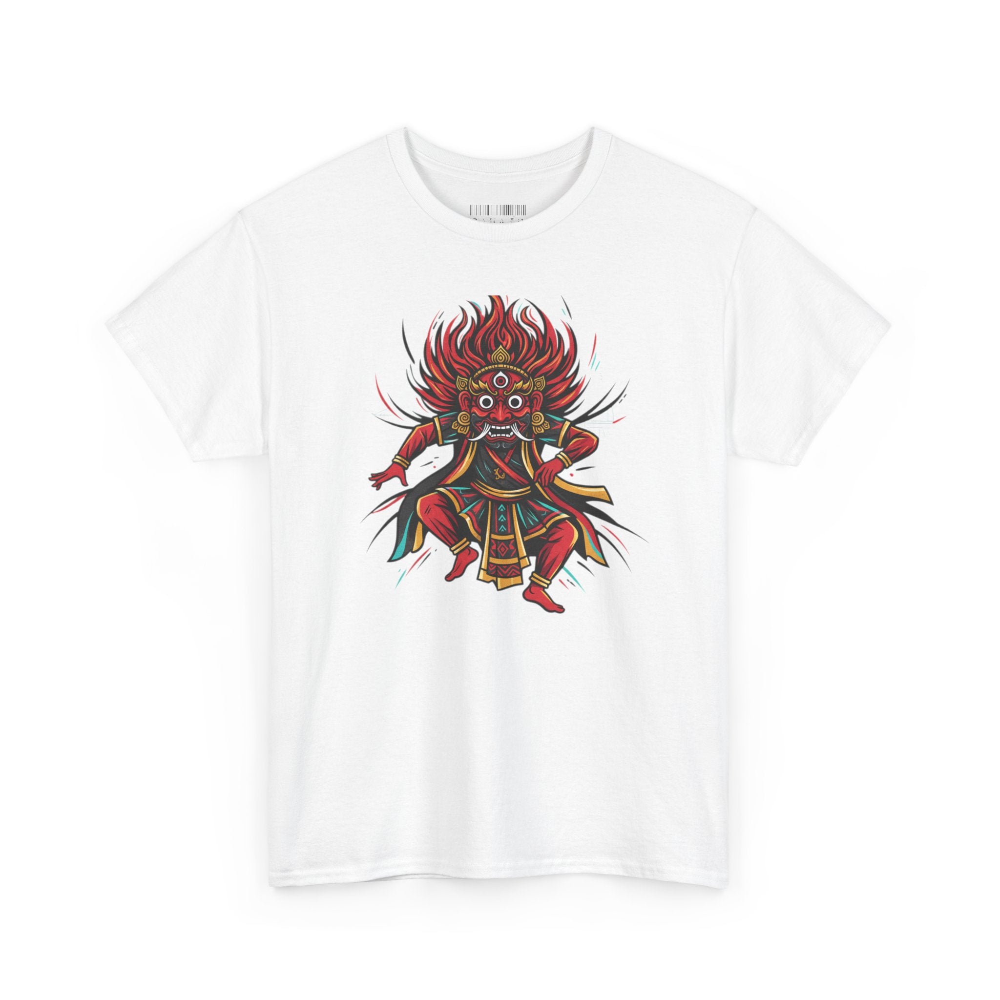 T-Shirt — Fierce Red Oni Demon Graphic Tee (Mythic Japanese Mask Design)