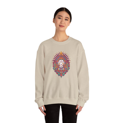Crewneck Sweatshirt — Colorful Mandala Goddess Graphic