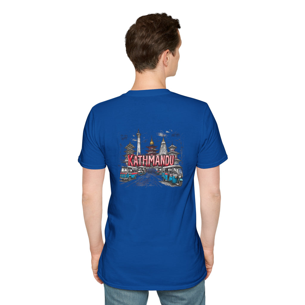 Kathmandu Travel T-Shirt — Nepali Temple & Vintage Jeep Graphic tee