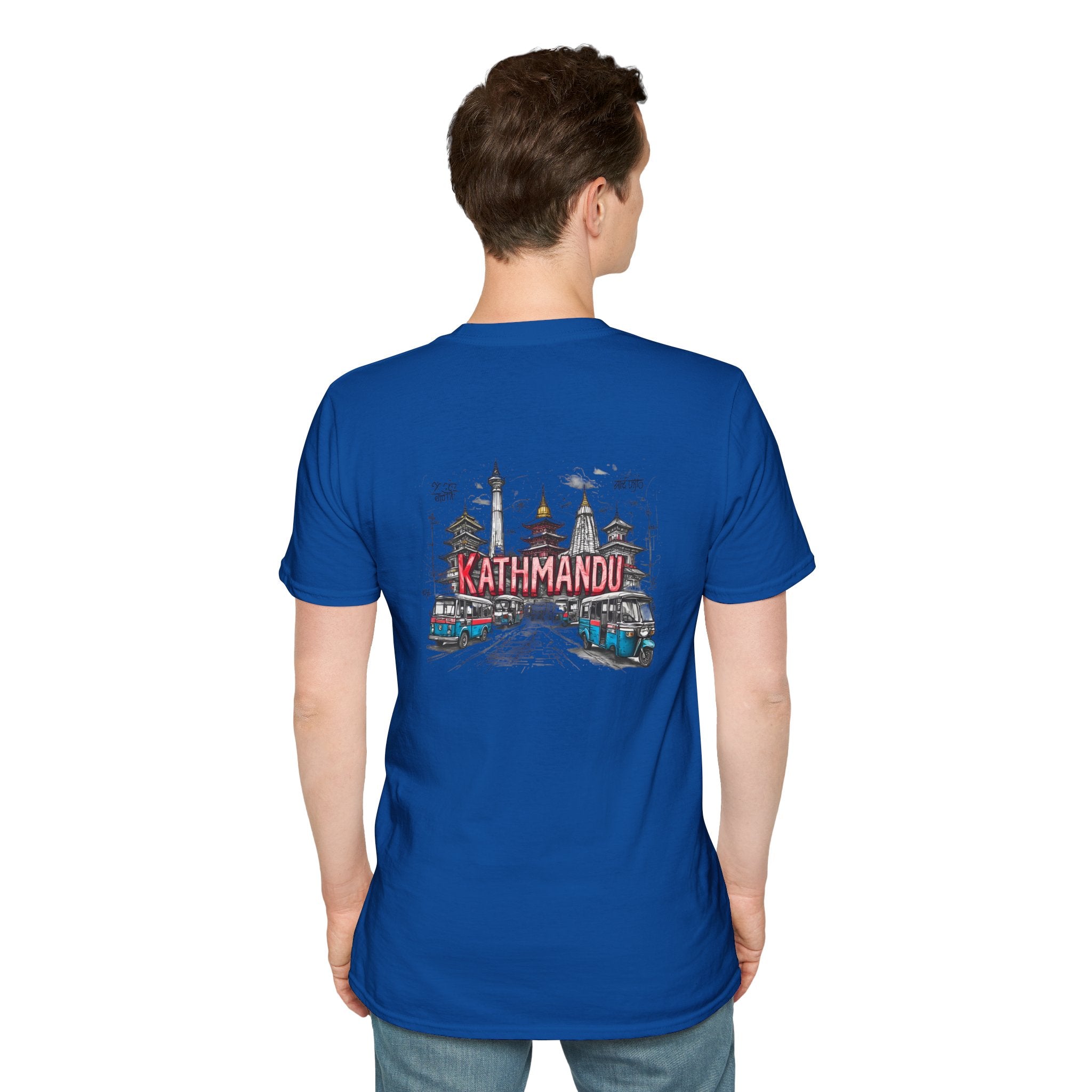Kathmandu Travel T-Shirt — Nepali Temple & Vintage Jeep Graphic tee