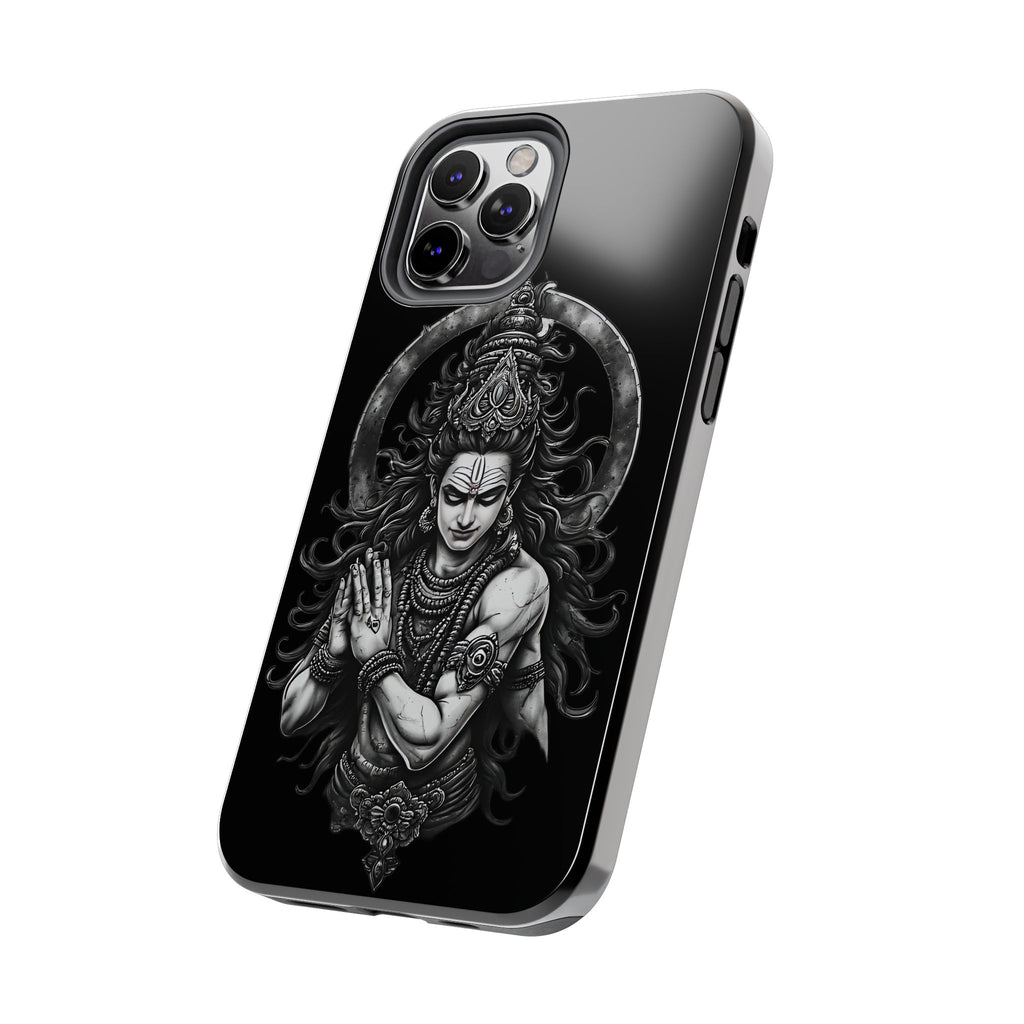 Shiva Tough Phone Case — Black Protective Hindu Deity Design