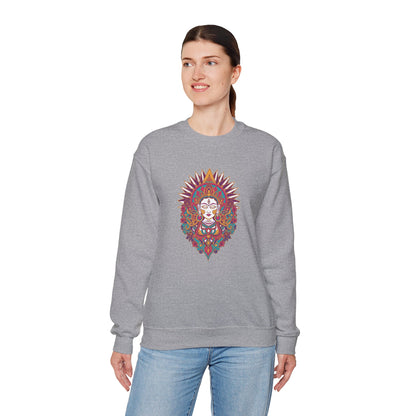Crewneck Sweatshirt — Colorful Mandala Goddess Graphic
