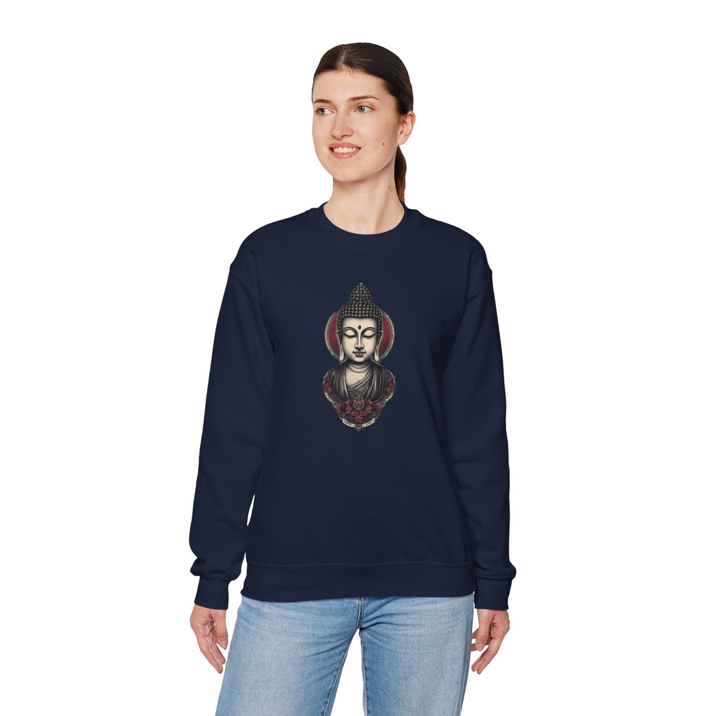 Buddha Lotus Crewneck Sweatshirt — Tranquil Meditation Graphic