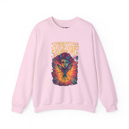 Evolving Butterfly Crewneck Sweatshirt — "Unafraid, Authentically Evolving" Inspirational Pullover