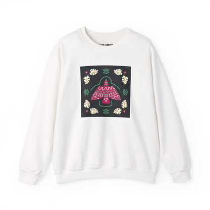 Sweatshirt — Retro Mushroom Patch Design Cozy Crewneck