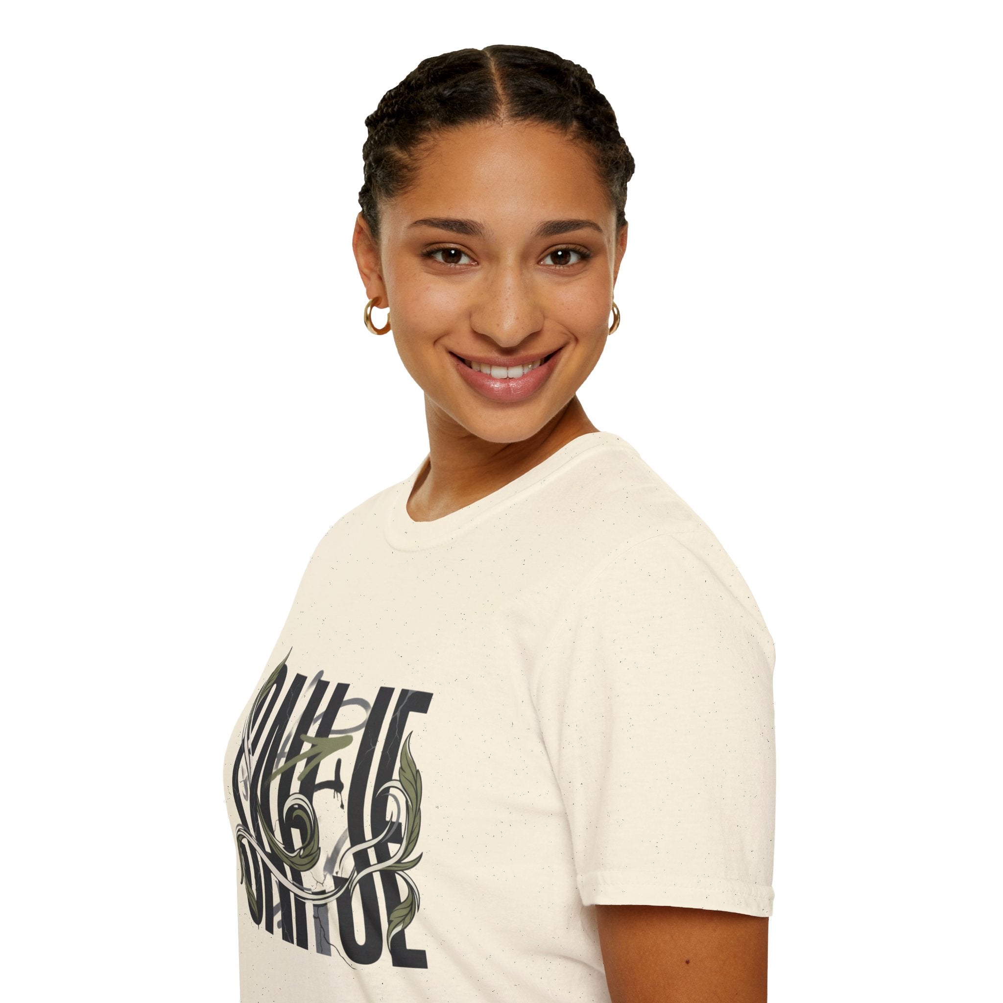 Saurus Graphic T-Shirt — Retro Block Lettering with Snake Illustration