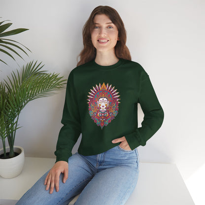Crewneck Sweatshirt — Colorful Mandala Goddess Graphic