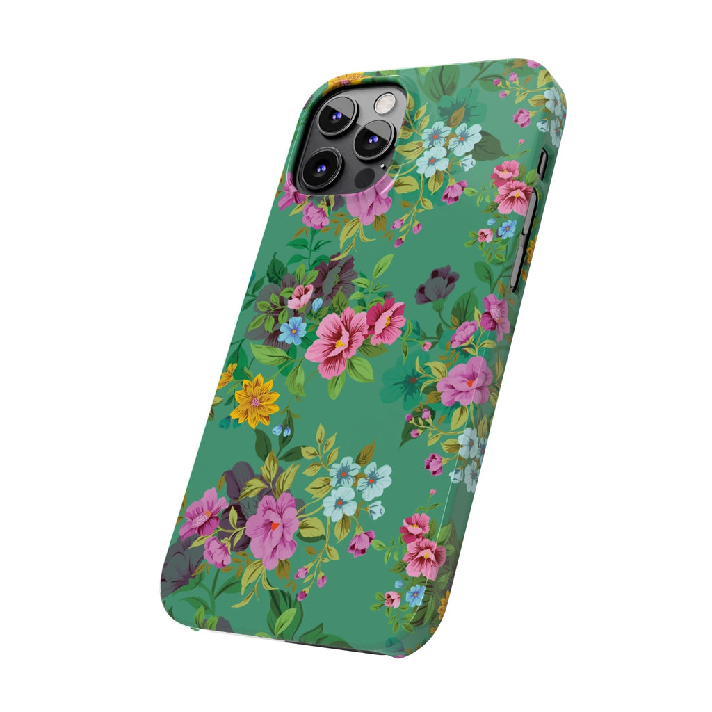 Floral Slim Phone Case - Cute Botanical Design, Gift for Spring, Nature Lovers, Customizable Phone Cover, Trendy Accessories, Flower Power