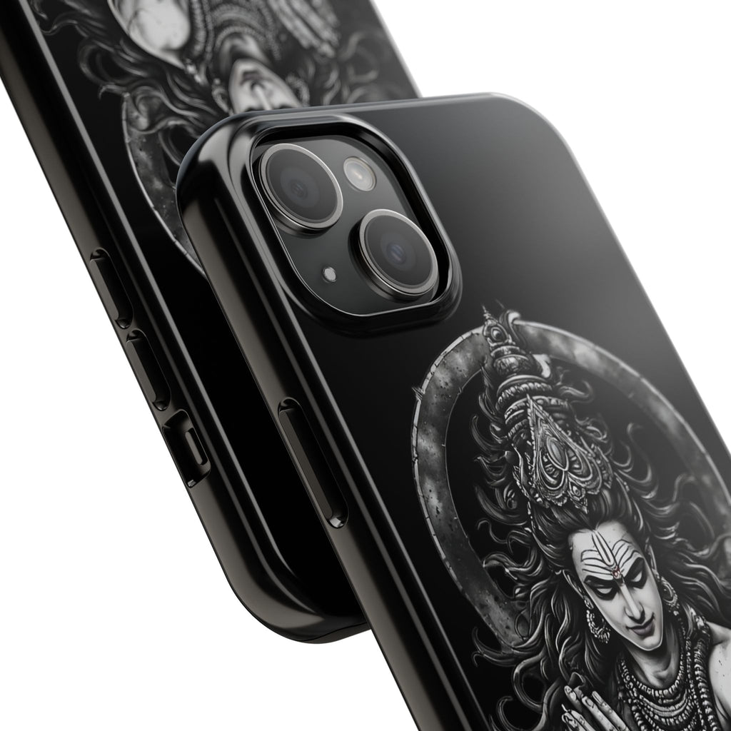 Shiva Tough Phone Case — Black Protective Hindu Deity Design