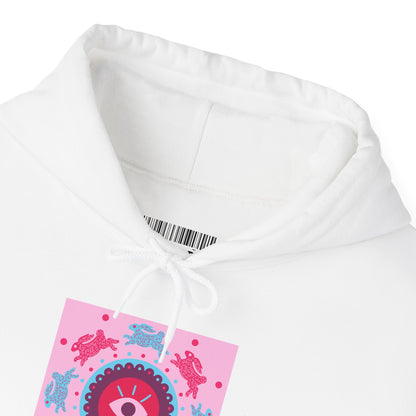 Kaleidoscope Heart Hoodie — Pink Floral Mandala Graphic Hoodie