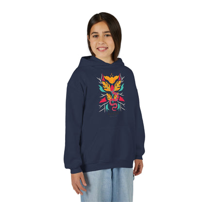 Youth Hoodie — Colorful Sahaja Floral Serpent Design
