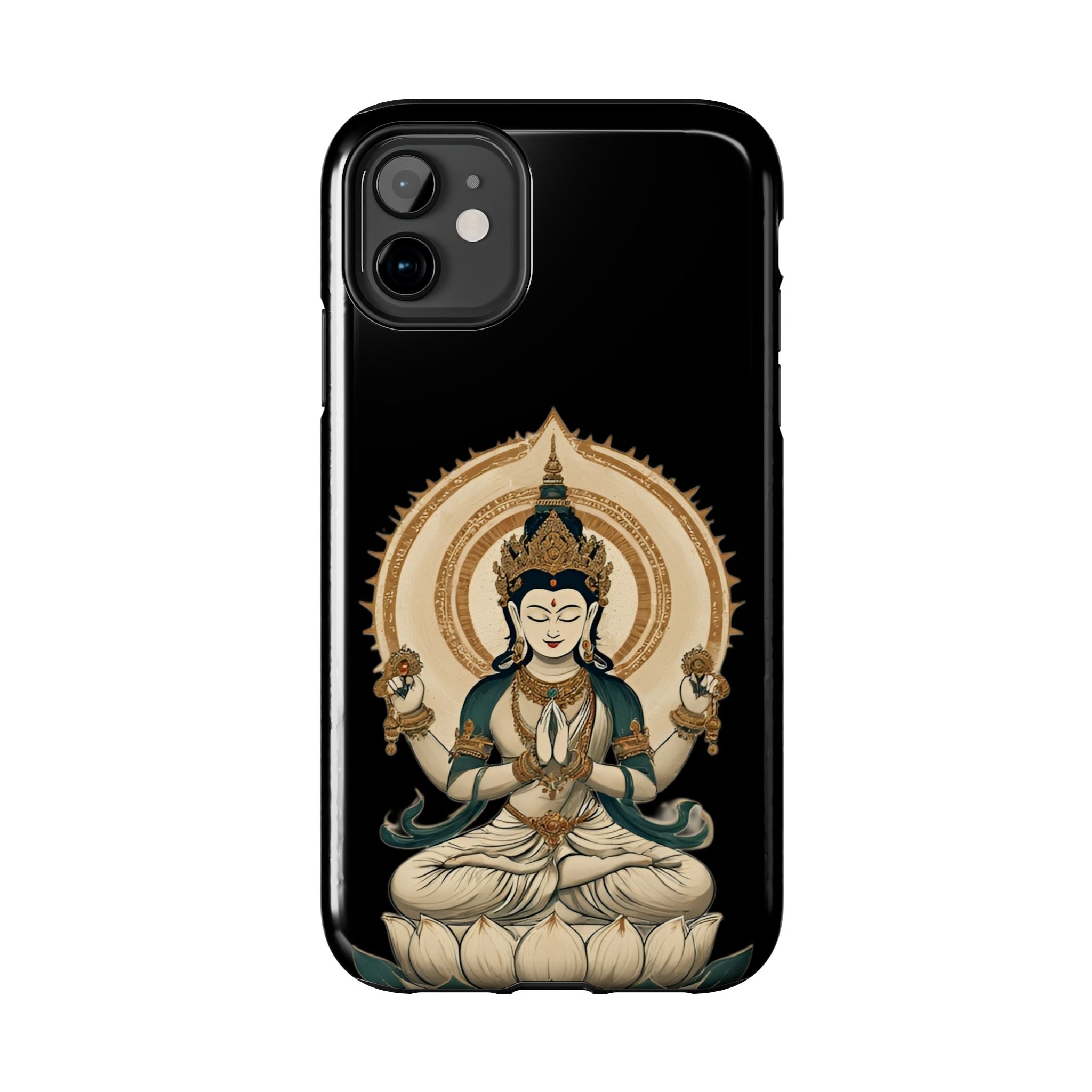 Bodhisattva Lotus Tough Phone Case — Protective Buddhist Meditation Phone Cover