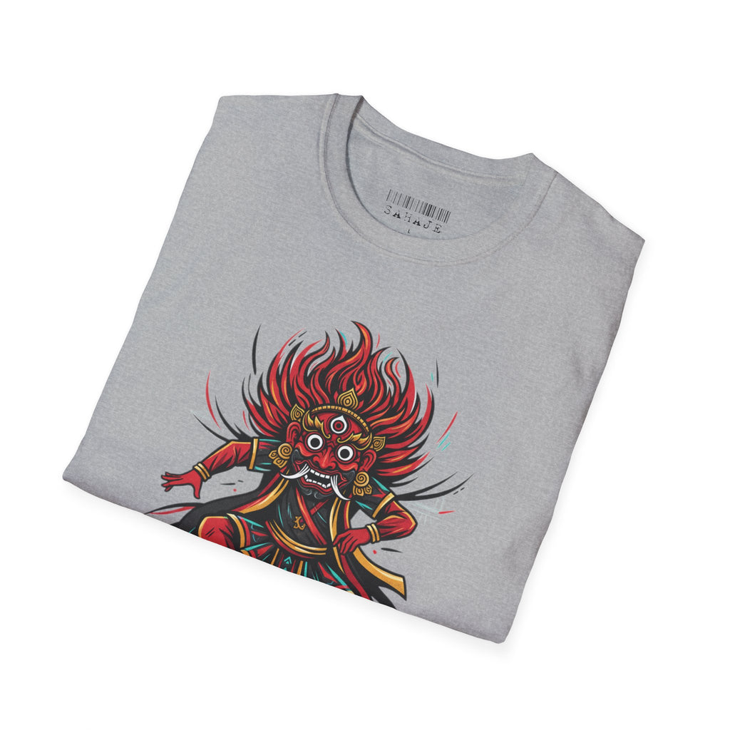 Balinese Barong Dance T-Shirt — Traditional Mythic Mask Graphic Tee