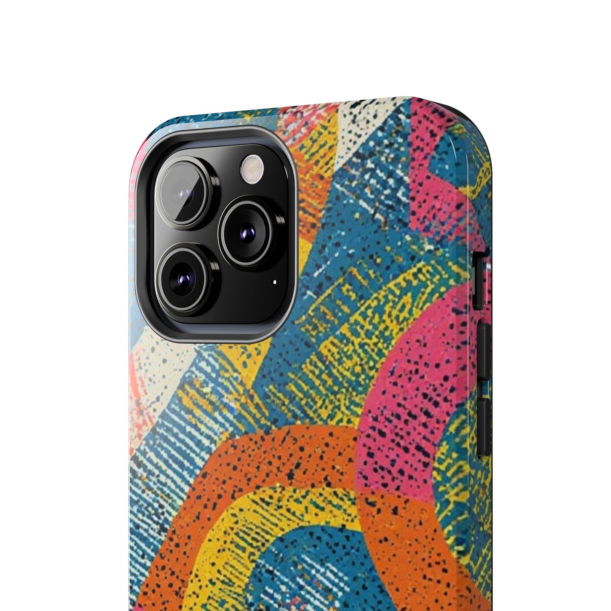 Bold Retro Abstract Tough Phone Case — Colorful Geometric Protective Cover