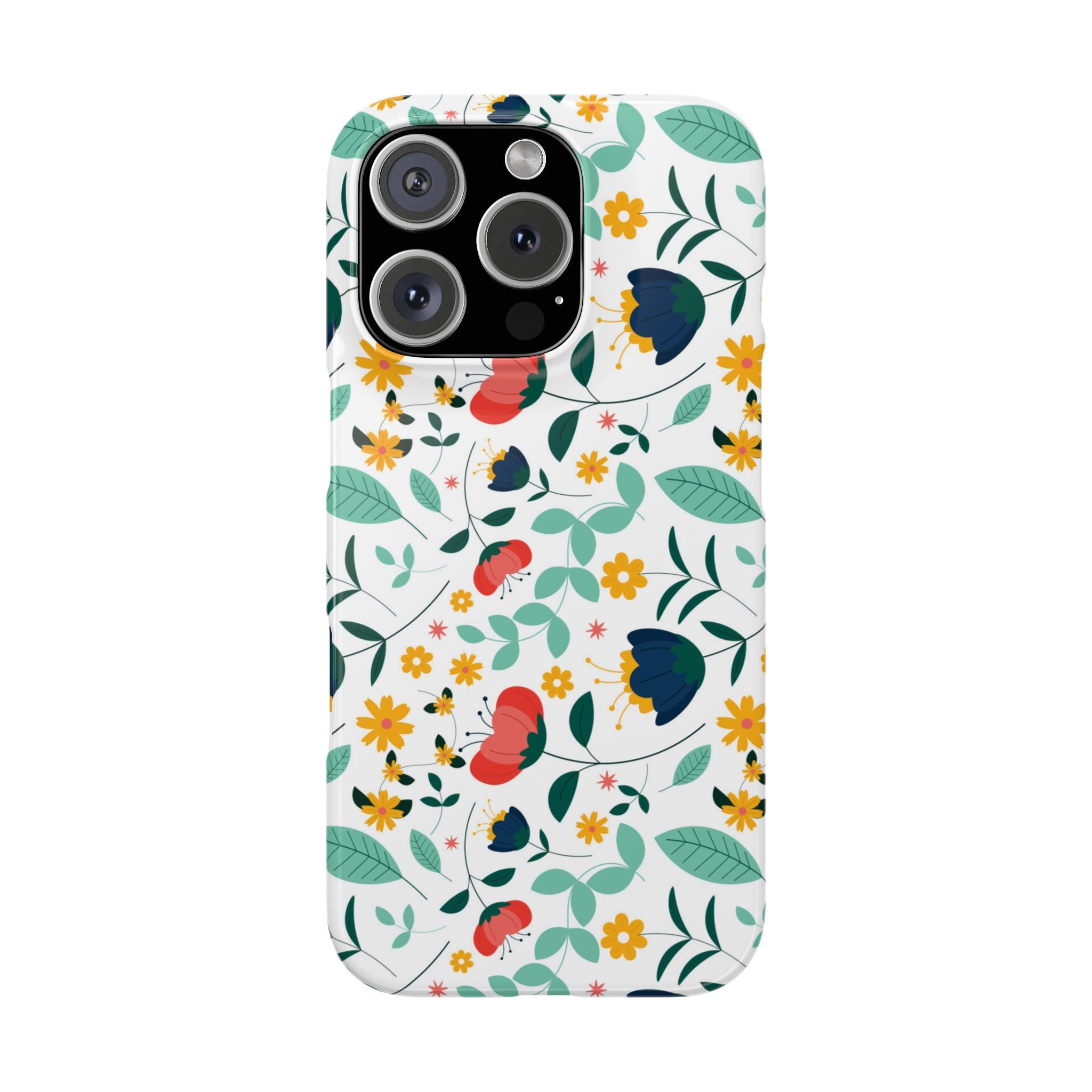 Floral Slim Phone Case — Colorful Folk Flower Pattern
