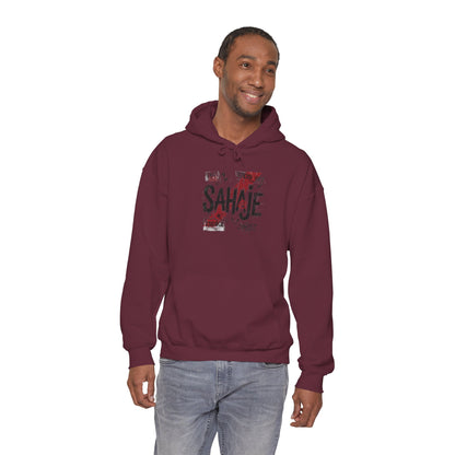 Sahaje Graphic Hoodie – Distressed Vintage Script Pullover