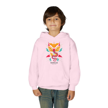 Youth Hoodie — Colorful Sahaja Floral Serpent Design