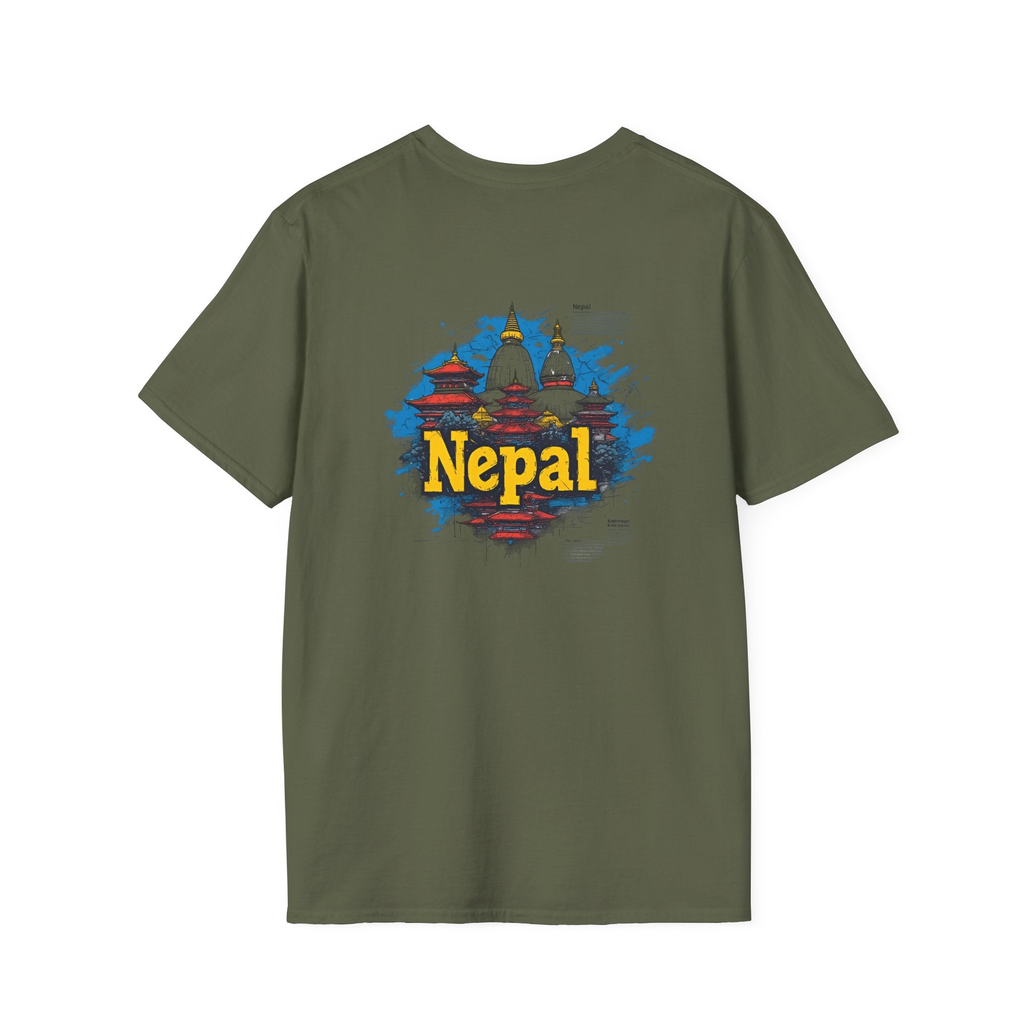 Nepal Souvenir T-Shirt — Stupa Sketch Graphic