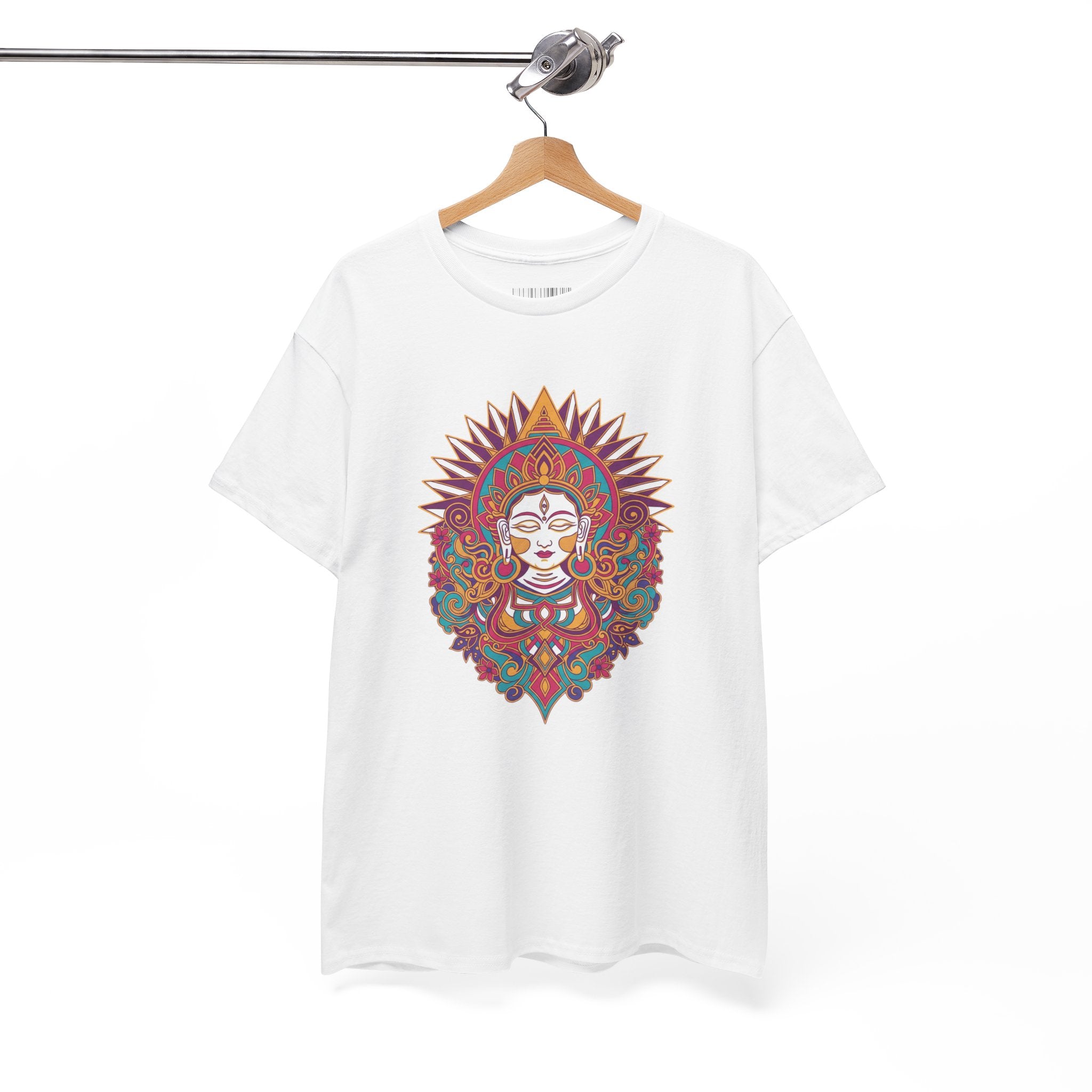 Spiritual Goddess Sun Mandala Tee — Colorful Boho Yoga T‑Shirt
