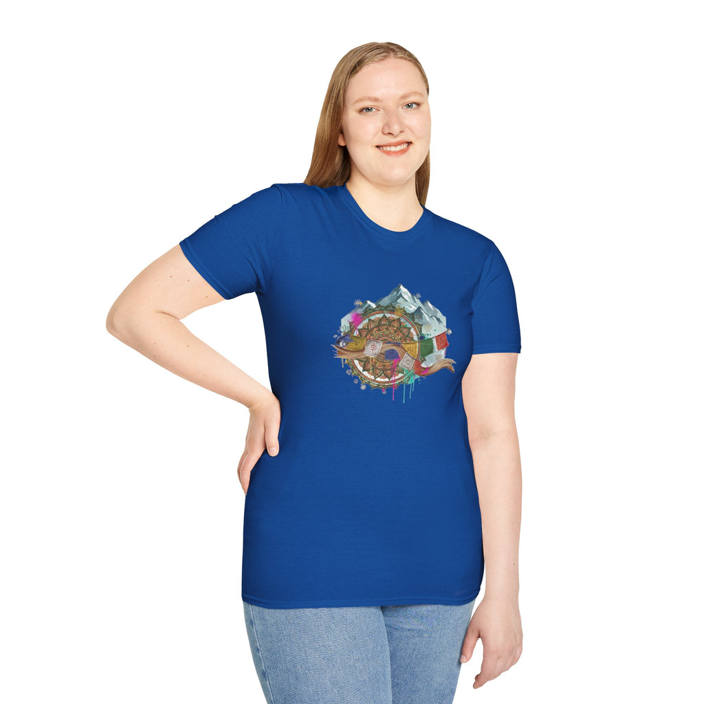 Adventure Turtle Graphic T-Shirt — Mountain Shell Nature Art Tee