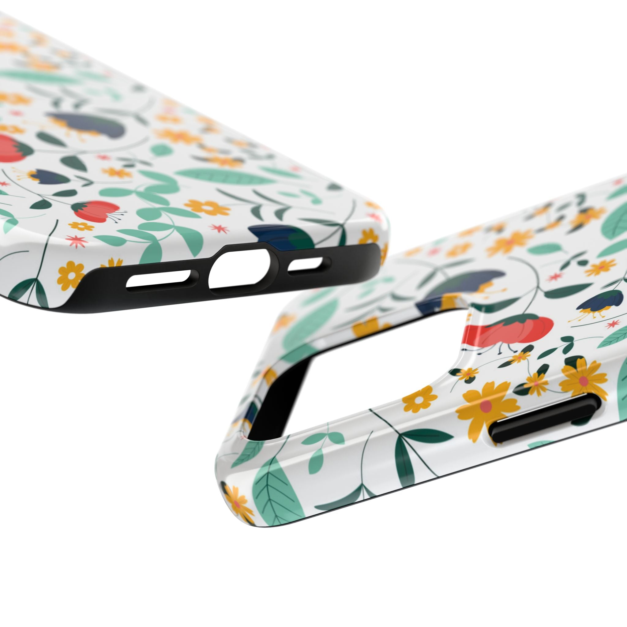 Floral Pattern Tough Phone Case — Colorful Spring Flowers Phone Cover