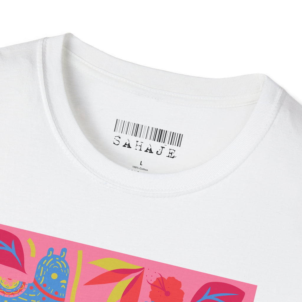 Keep Calm Retro Floral T-Shirt — Bright Pink Graphic Tee