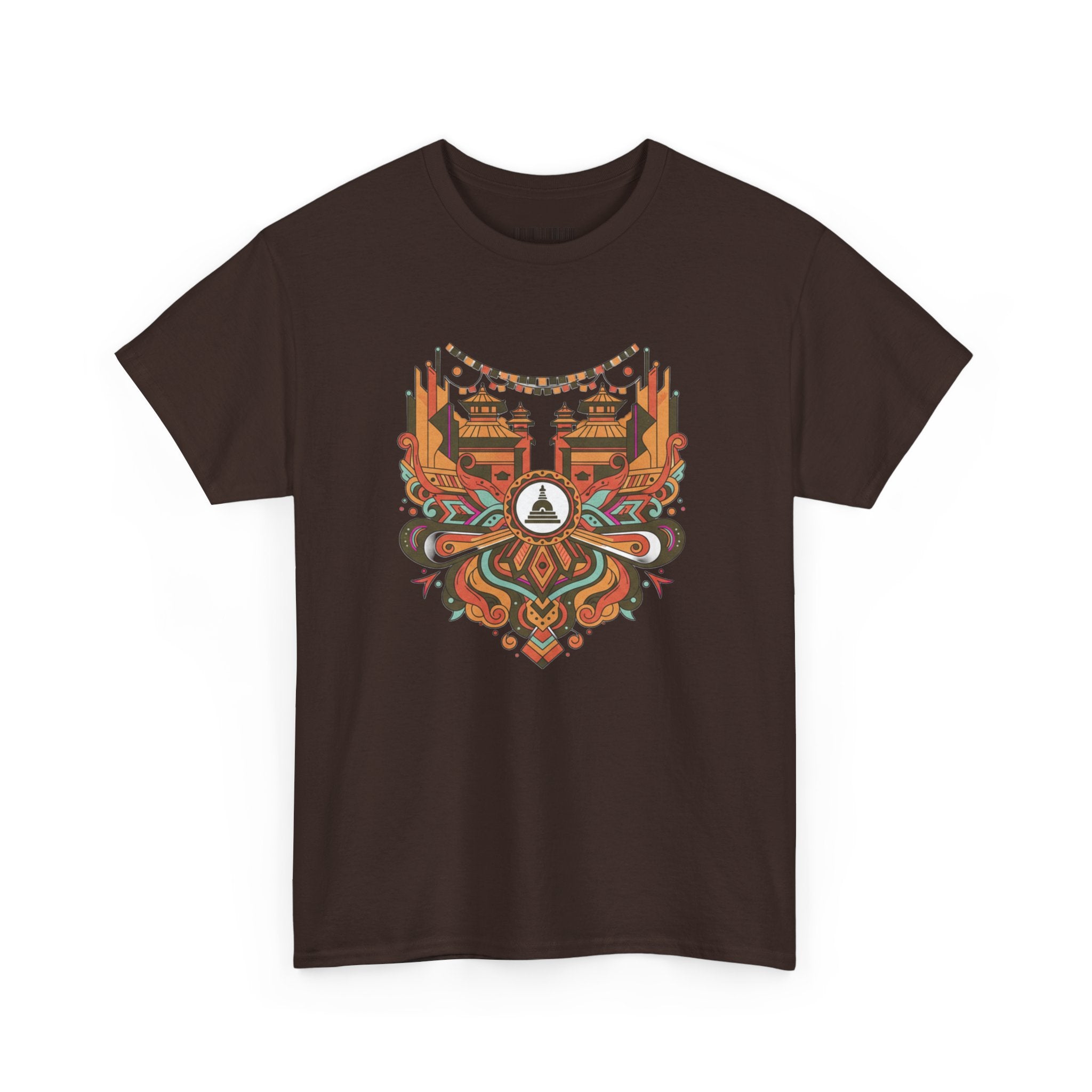 Mandala Cityscape Tee — Boho Urban Art Graphic T-Shirt