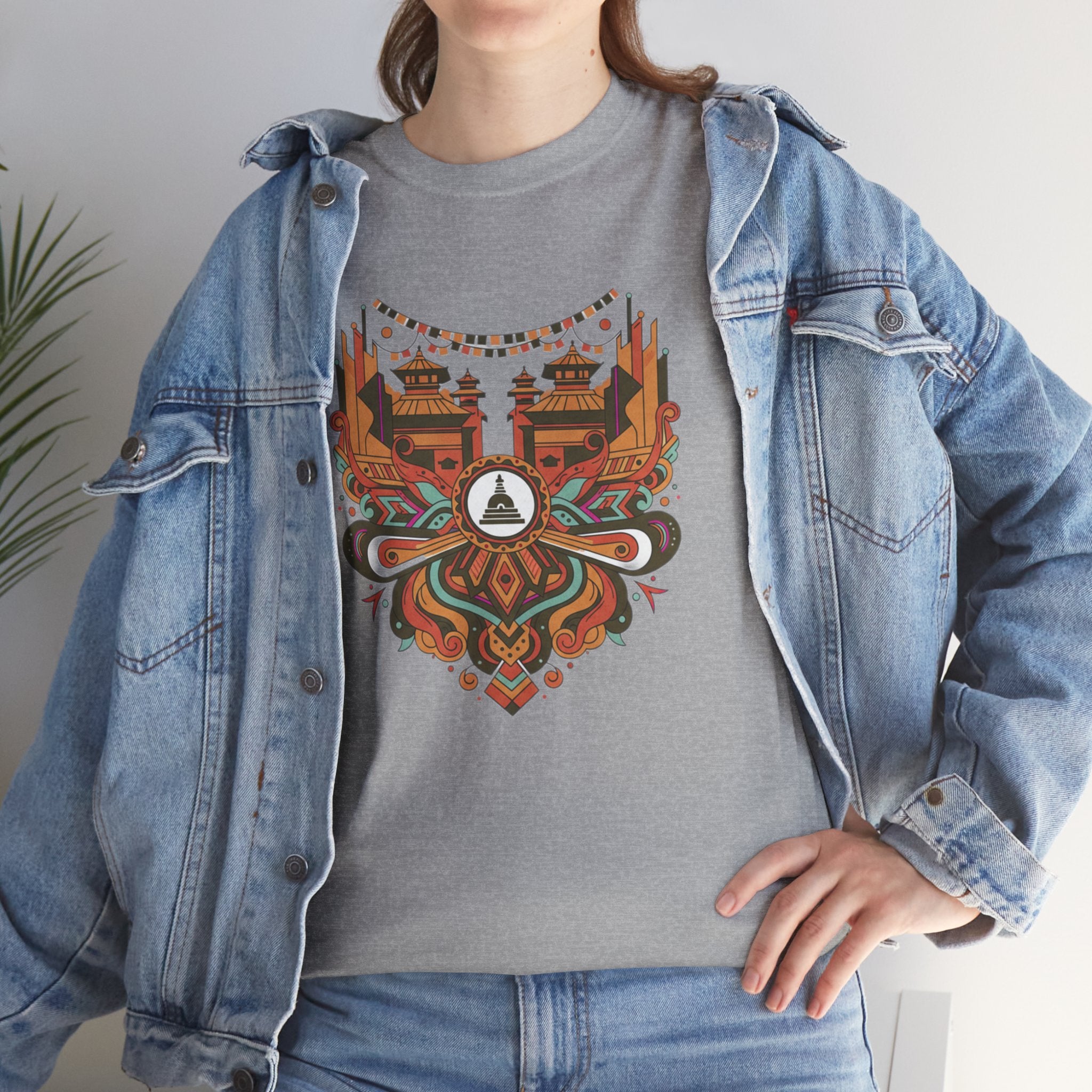 Mandala Cityscape Tee — Boho Urban Art Graphic T-Shirt
