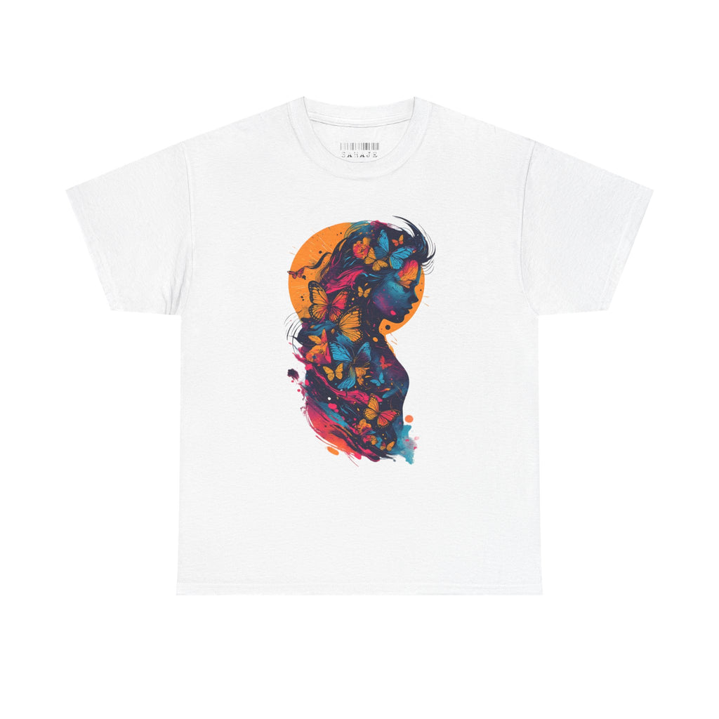 Butterfly Silhouette Graphic Tee — Colorful Maternity Profile Design