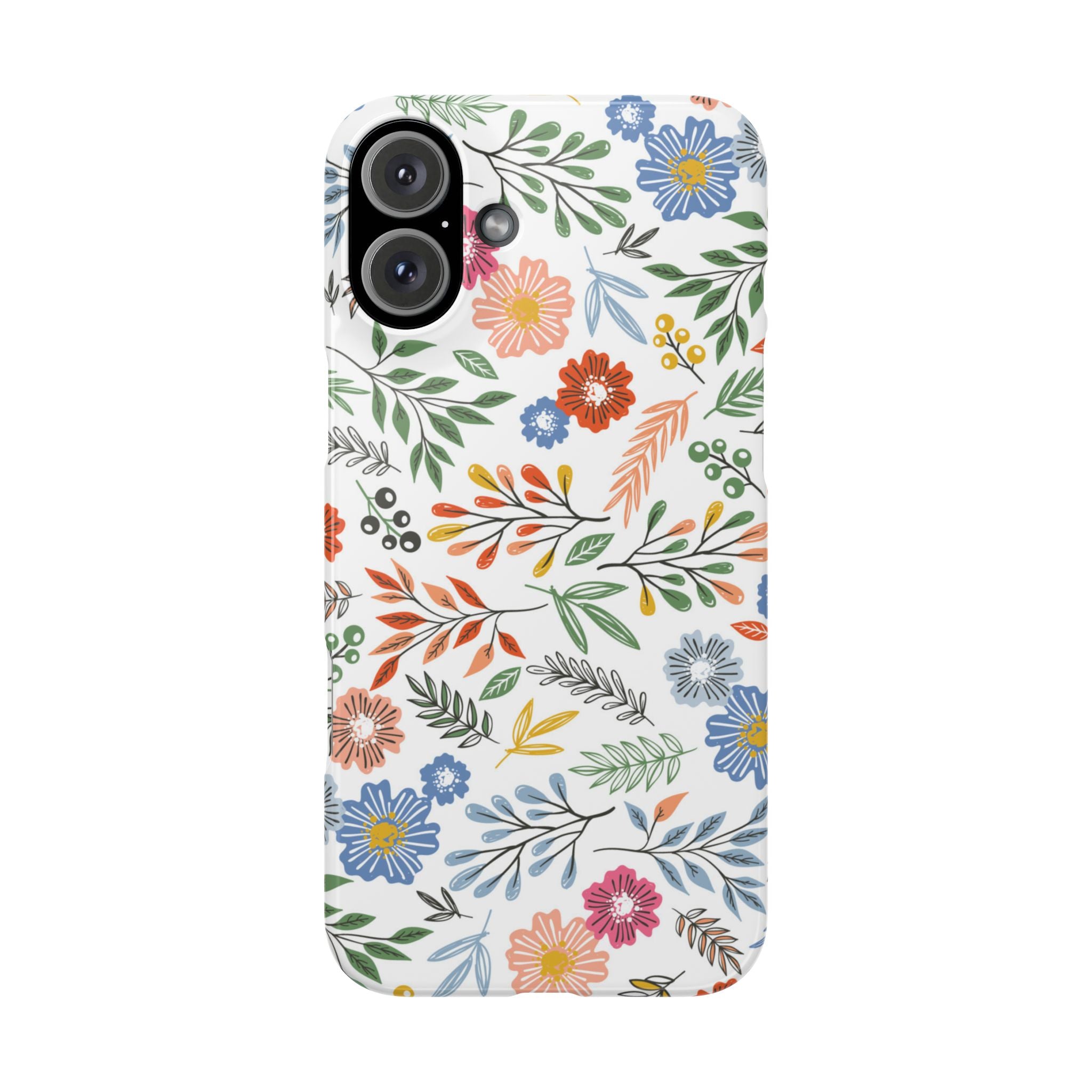 Slim Floral Phone Case — Colorful Hand-Drawn Wildflower Design
