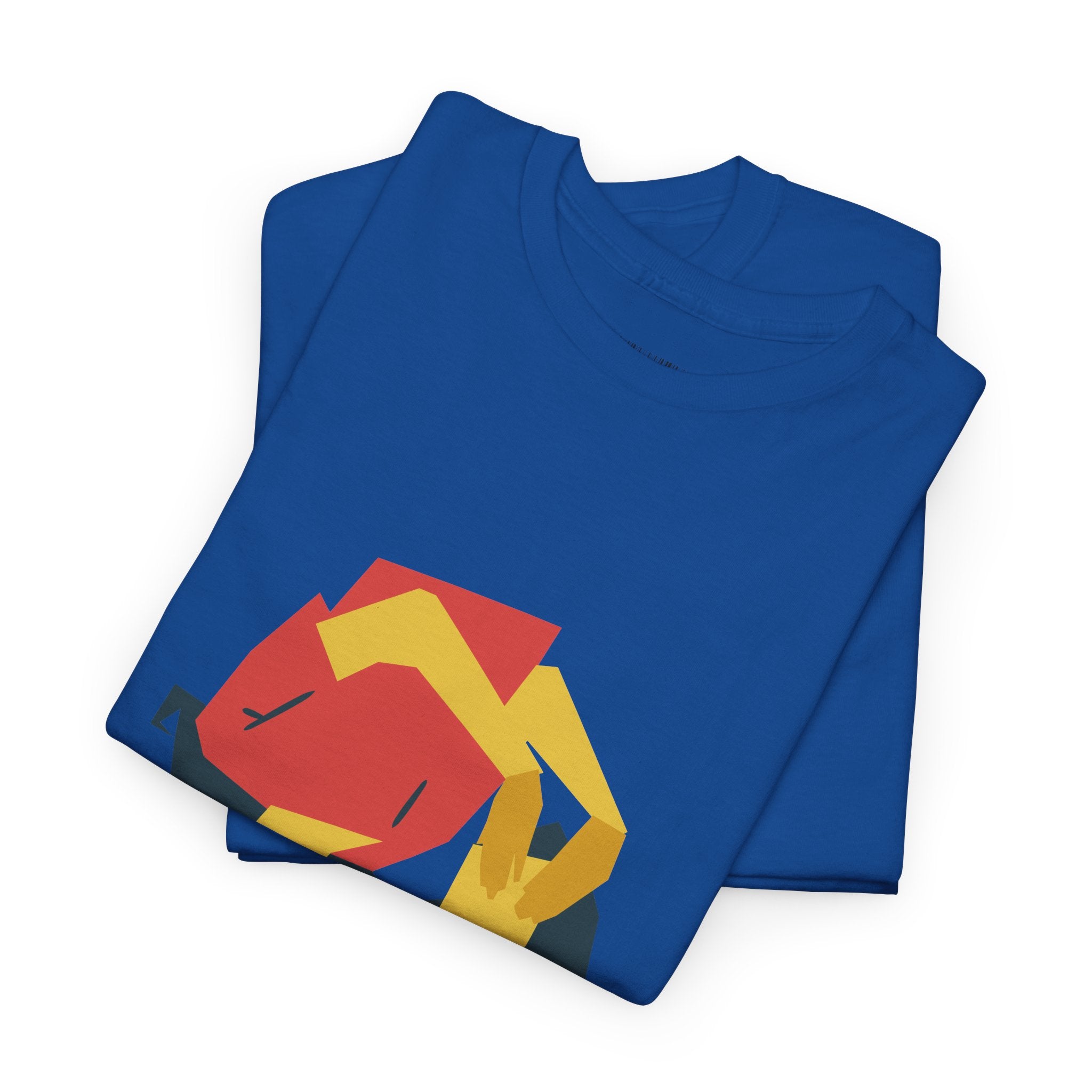 Geometric Fox Tee — Stylized Red & Yellow Fox Illustration T-Shirt