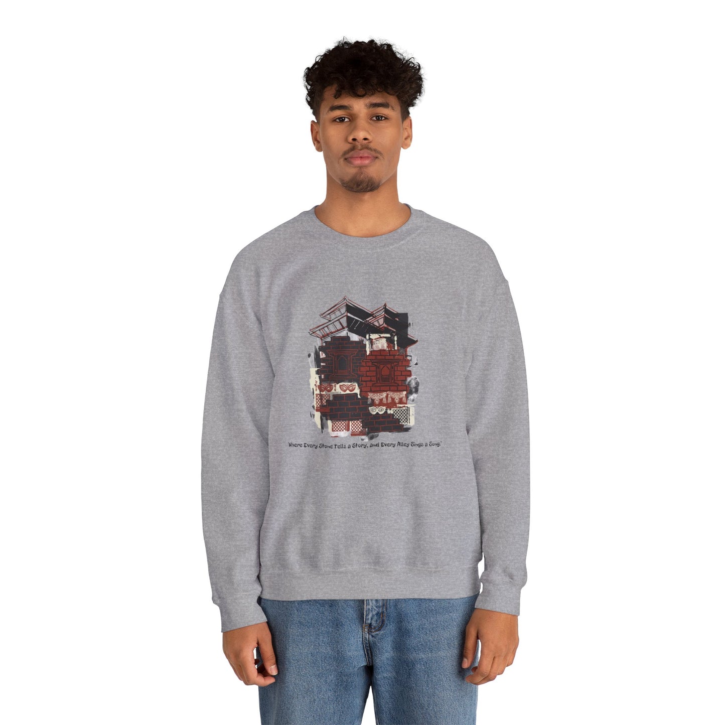 Crewneck Sweatshirt — Vintage Camper Roadtrip Illustration ("Where's Every Place I’ve Been, and Every Place I’m Going")