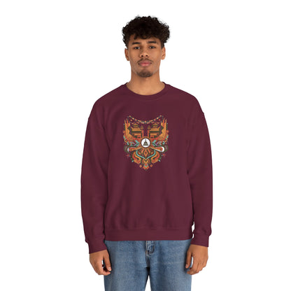 Vintage Tribal Fox Sweatshirt — Geometric Forest Animal Crewneck