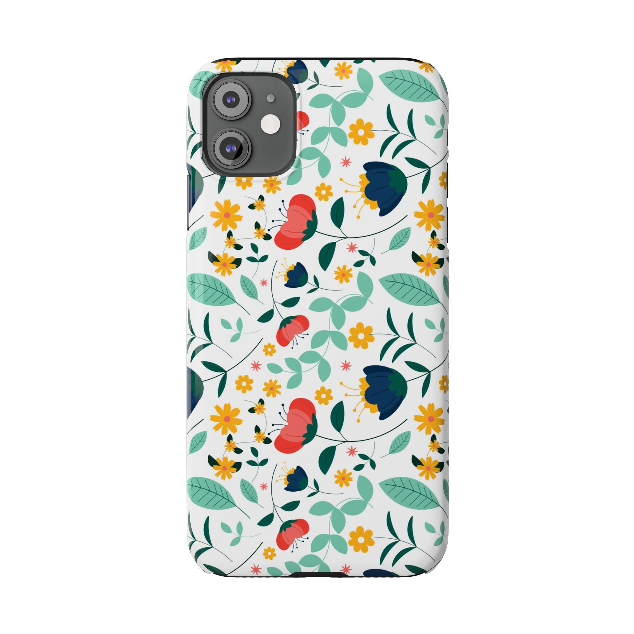 Floral Slim Phone Case — Colorful Folk Flower Pattern