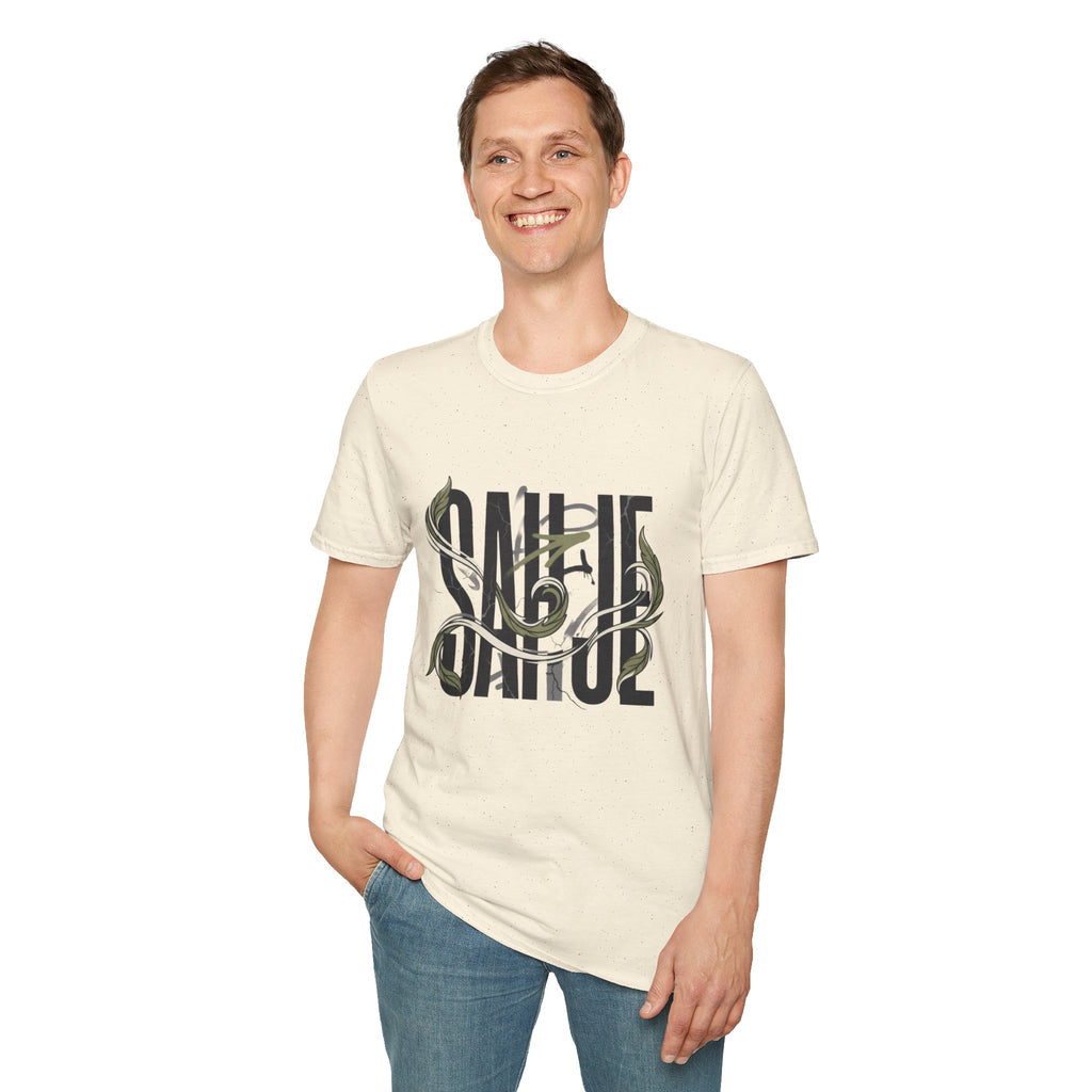 Saurus Graphic T-Shirt — Retro Block Lettering with Snake Illustration