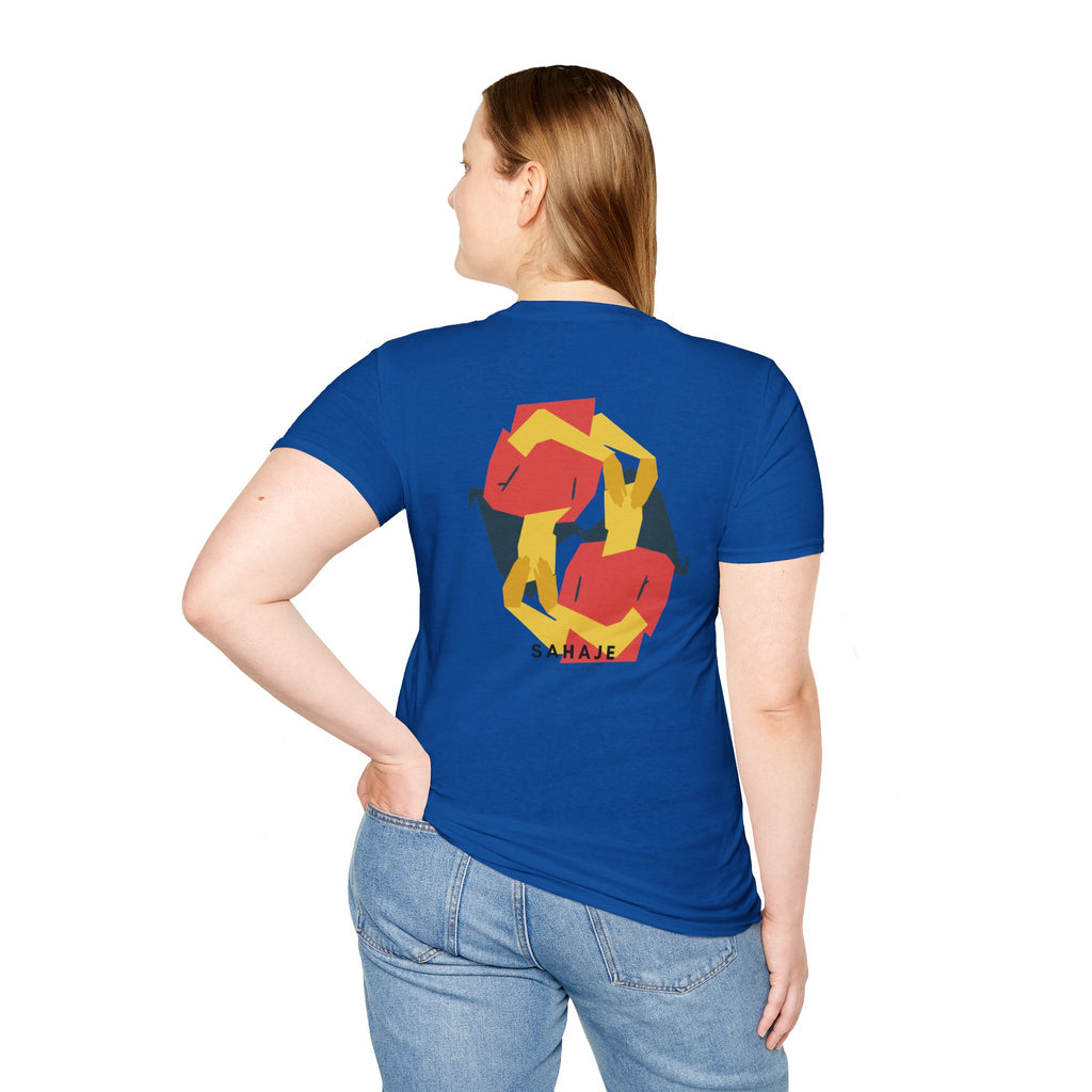 Abstract Geometric Graphic T-Shirt — 'Sahahe' Modern Art Back Print