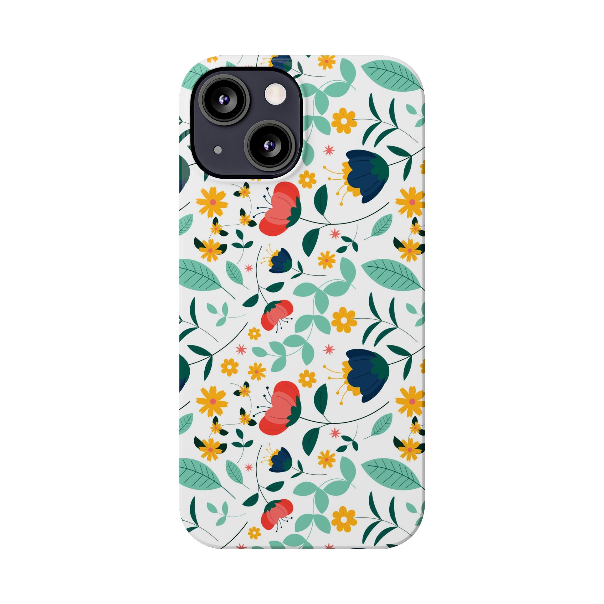 Floral Slim Phone Case — Colorful Folk Flower Pattern